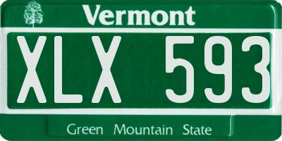 VT license plate XLX593