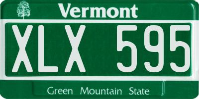 VT license plate XLX595