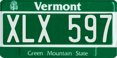VT license plate XLX597