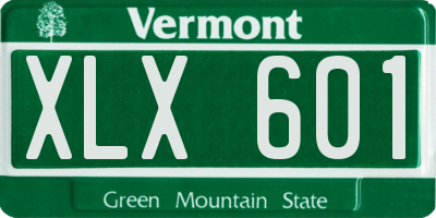 VT license plate XLX601