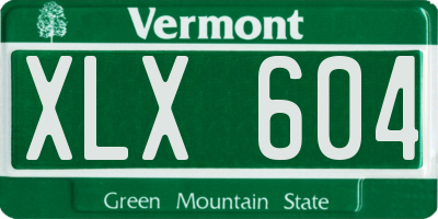 VT license plate XLX604