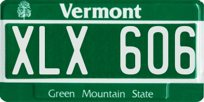 VT license plate XLX606