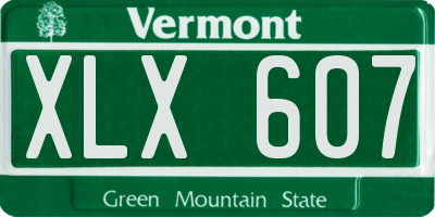 VT license plate XLX607