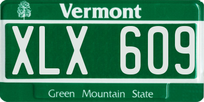 VT license plate XLX609
