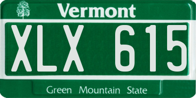 VT license plate XLX615