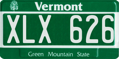 VT license plate XLX626