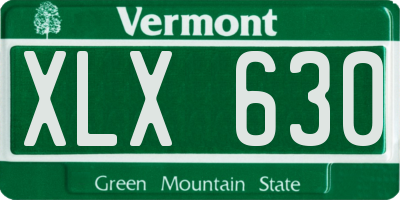 VT license plate XLX630