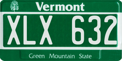 VT license plate XLX632