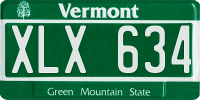 VT license plate XLX634