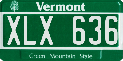 VT license plate XLX636