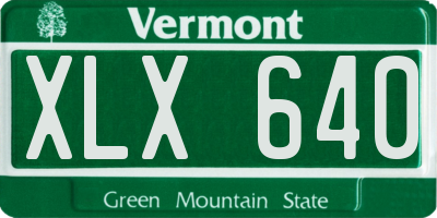 VT license plate XLX640