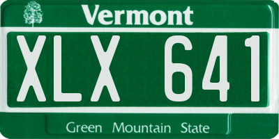 VT license plate XLX641