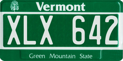 VT license plate XLX642