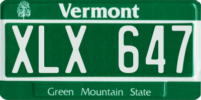 VT license plate XLX647