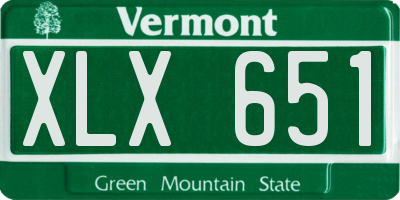 VT license plate XLX651