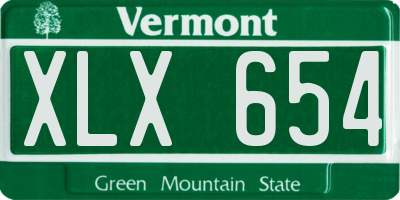 VT license plate XLX654