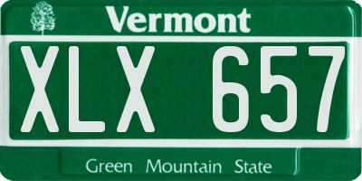 VT license plate XLX657