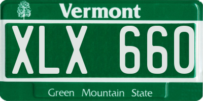 VT license plate XLX660