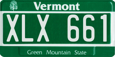 VT license plate XLX661