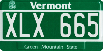 VT license plate XLX665