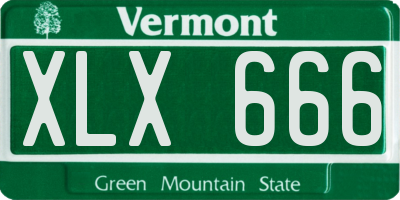 VT license plate XLX666