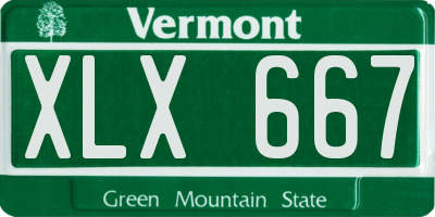 VT license plate XLX667