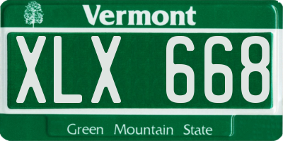 VT license plate XLX668