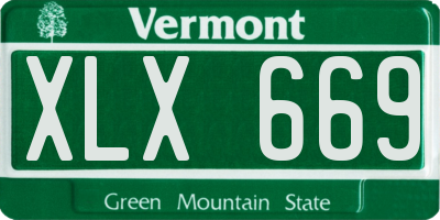 VT license plate XLX669