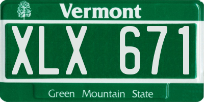 VT license plate XLX671