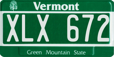 VT license plate XLX672