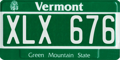 VT license plate XLX676