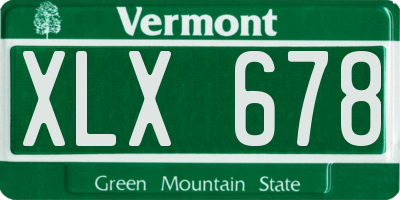 VT license plate XLX678