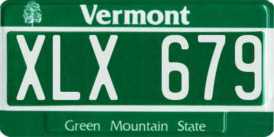 VT license plate XLX679