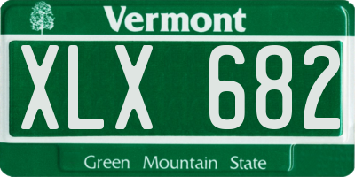 VT license plate XLX682