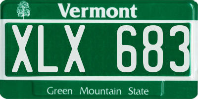 VT license plate XLX683