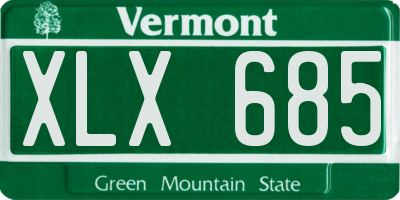 VT license plate XLX685