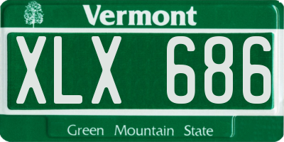 VT license plate XLX686