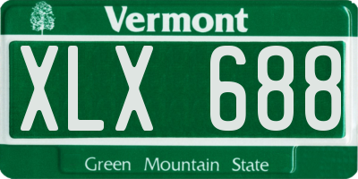VT license plate XLX688