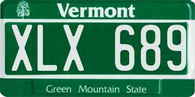 VT license plate XLX689
