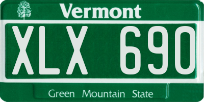 VT license plate XLX690