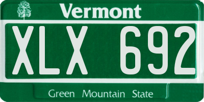 VT license plate XLX692