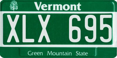 VT license plate XLX695