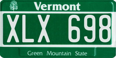 VT license plate XLX698