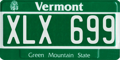 VT license plate XLX699