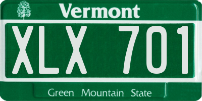 VT license plate XLX701