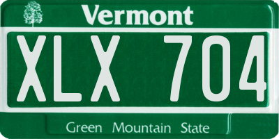 VT license plate XLX704