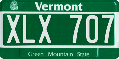 VT license plate XLX707