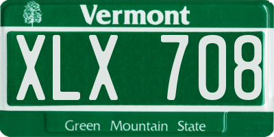 VT license plate XLX708