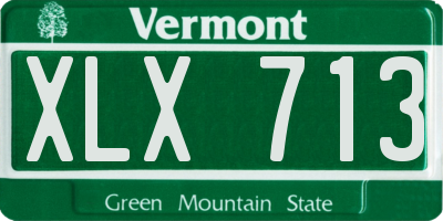VT license plate XLX713