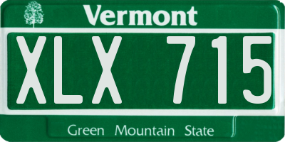 VT license plate XLX715